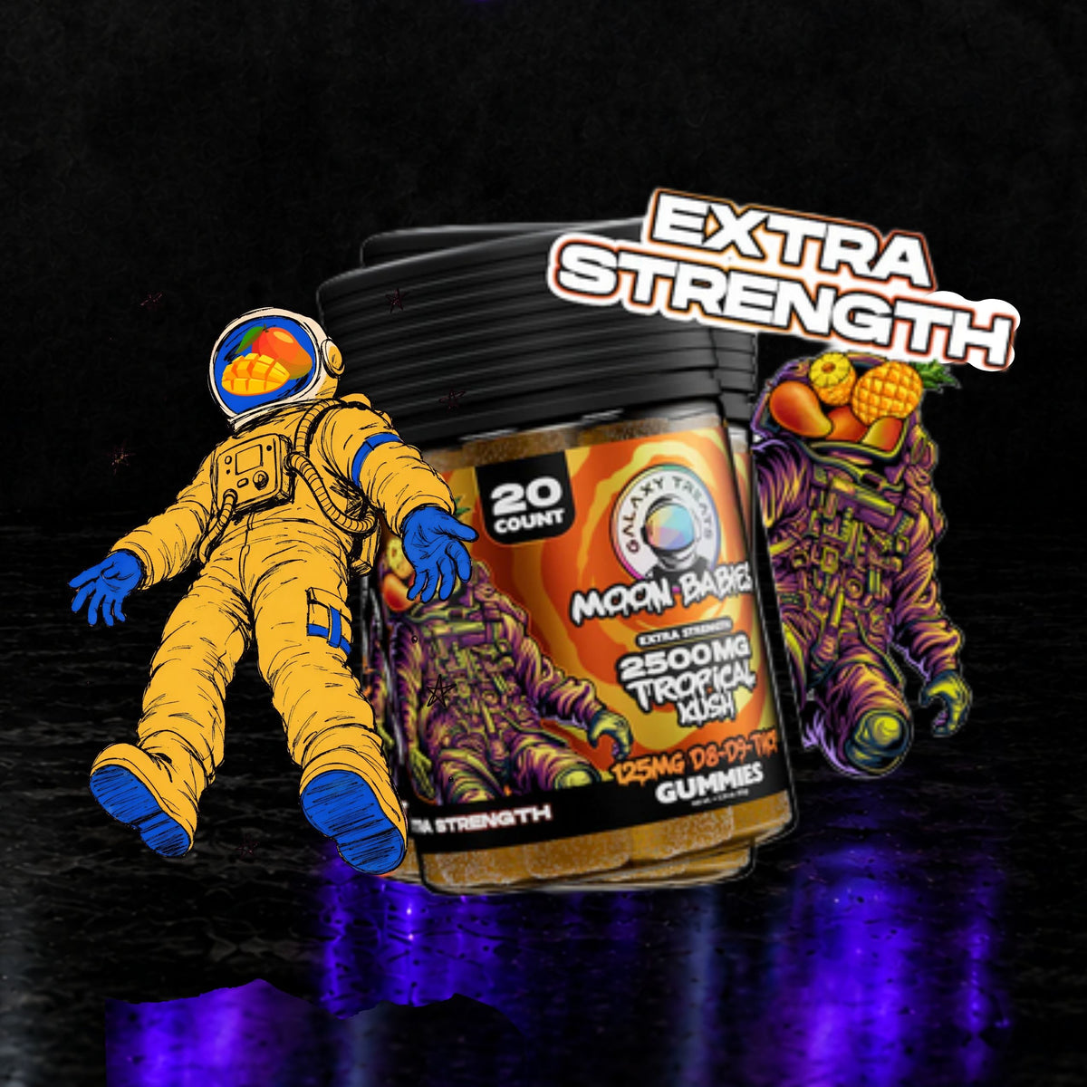 125mg Galaxy Moon Babies Gummies D8+D9+THCp