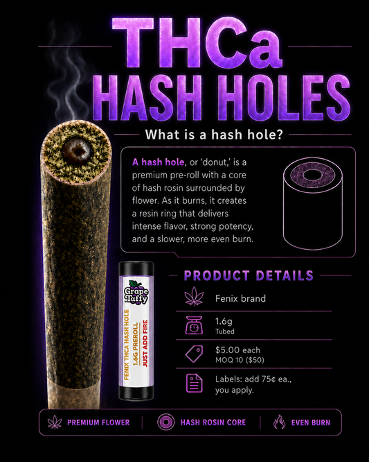 THCA 1.6g HASH HOLE DONUT PRE-ROLLS