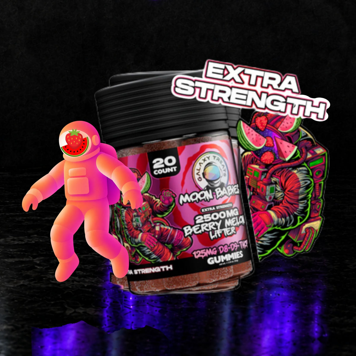 125mg Galaxy Moon Babies Gummies D8+D9+THCp